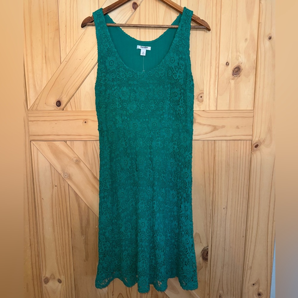 Old Navy Teal Lace Midi Dress